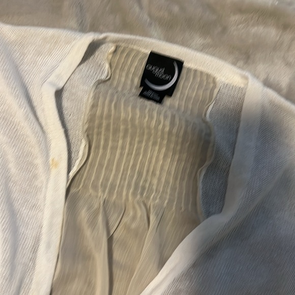 August Moon cream 3-4 cardigan with shear back - Picture 2 of 6